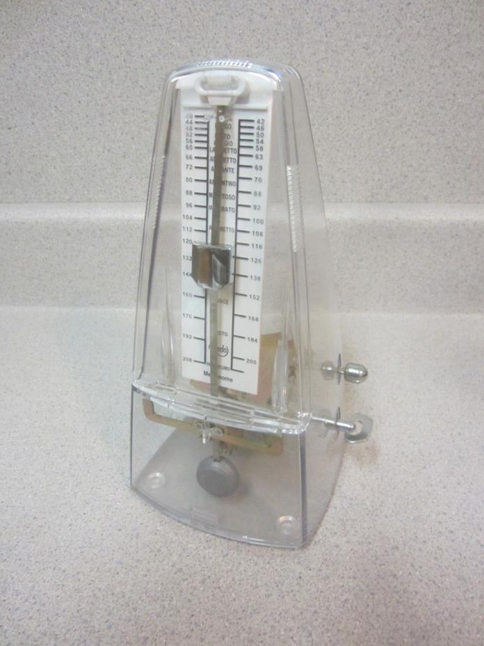Musedo  M-10 Clear Case Metronome wind up ,Full Sized with Meter Bell Setting