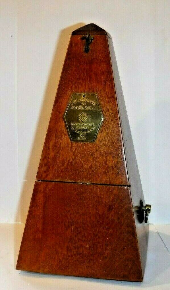Clean Working Seth Thomas Clock-work Metronome de Maelzel Wood Case Tested A+