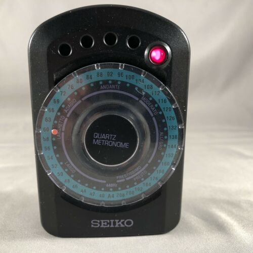 Seiko SQ44 Quartz Metronome 440Hz Light & Beat Mode Black Stand 2.5x3.7x.9