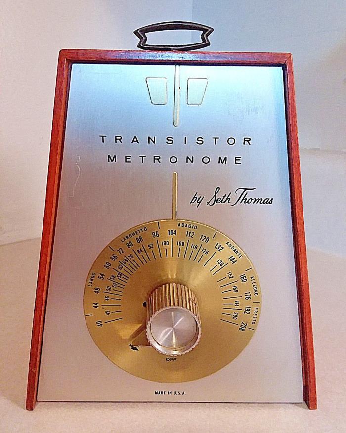 SETH THOMAS TRANSISTOR METRONOME E970-000 WOOD CASE MUSICAL TIMER