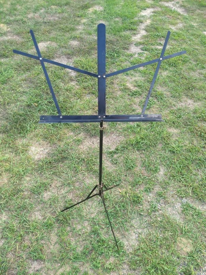 Vintage folding black metal music stand