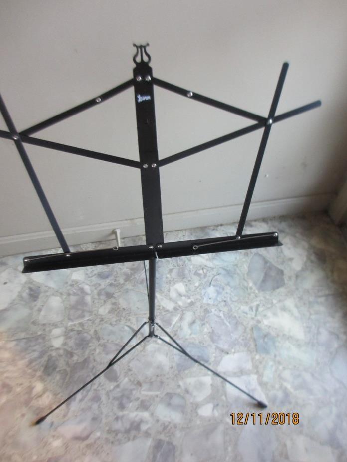 NOS LAUREN BLACK METAL FOLDING MUSIC STAND WITH ZIPPERED CARRY BAG 22