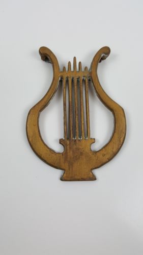 Vintage ~ Lyre Harp Shaped Sheet Music Holder Mounts On Music Stand 6