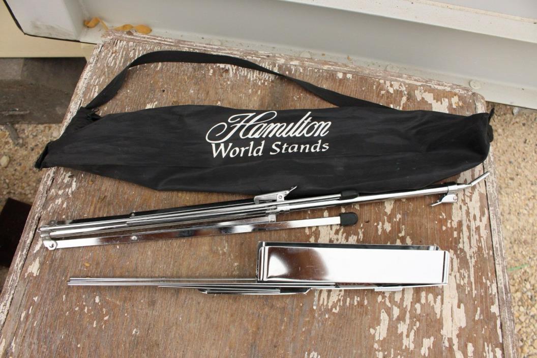 Used Folding Music Stand Silver (Hamilton World Stand) With Bag For Instrument