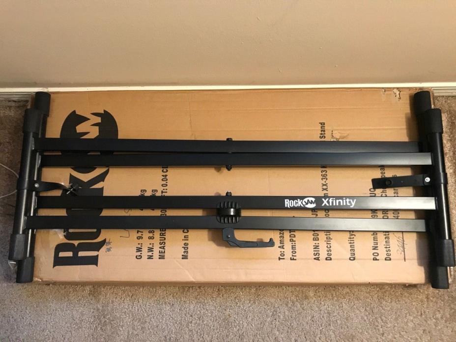 Piano/Keyboard Stand-Black, Heavy Duty Adjustable, Rock Jam Xfinity