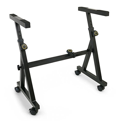 Plixio Piano Keyboard Stand w/Wheels - Z Style Adjustable & Portable Heavy Duty