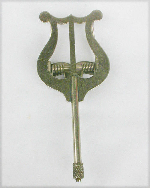 Music instrument sheet holder clip lyre shape probably stainless 4 1/4