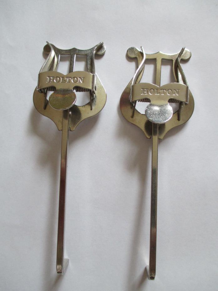 Vintage Frank Holton Chrome Music Holders - Lyre Shape w/Clip,  Made in USA