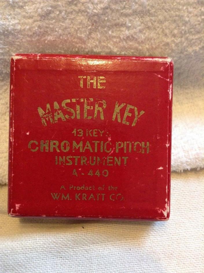 Vintage The Master Key Chromatic Pitch Instrument A-440 13 Keys Tuner Kratt USA