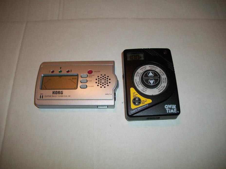 KORG CA-30 TUNER AND QWIK TIME EC 2010 METRONOME WITH BATTERIES USED WORKING