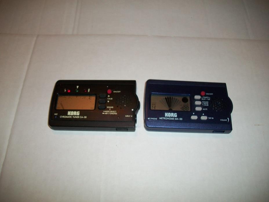 KORG CA-30 TUNER AND KORG MA-30 METRONOME WITH BATTERIES USED WORKING