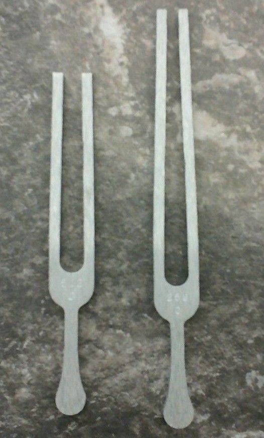 Tuning Fork C 256 Hz and 512 C Aluminum Alloy lot of 2