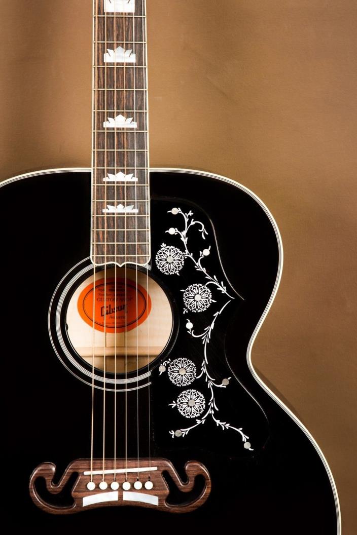 2013 Gibson SJ-200 Trans Black Custom Acoustic Guitar J-200