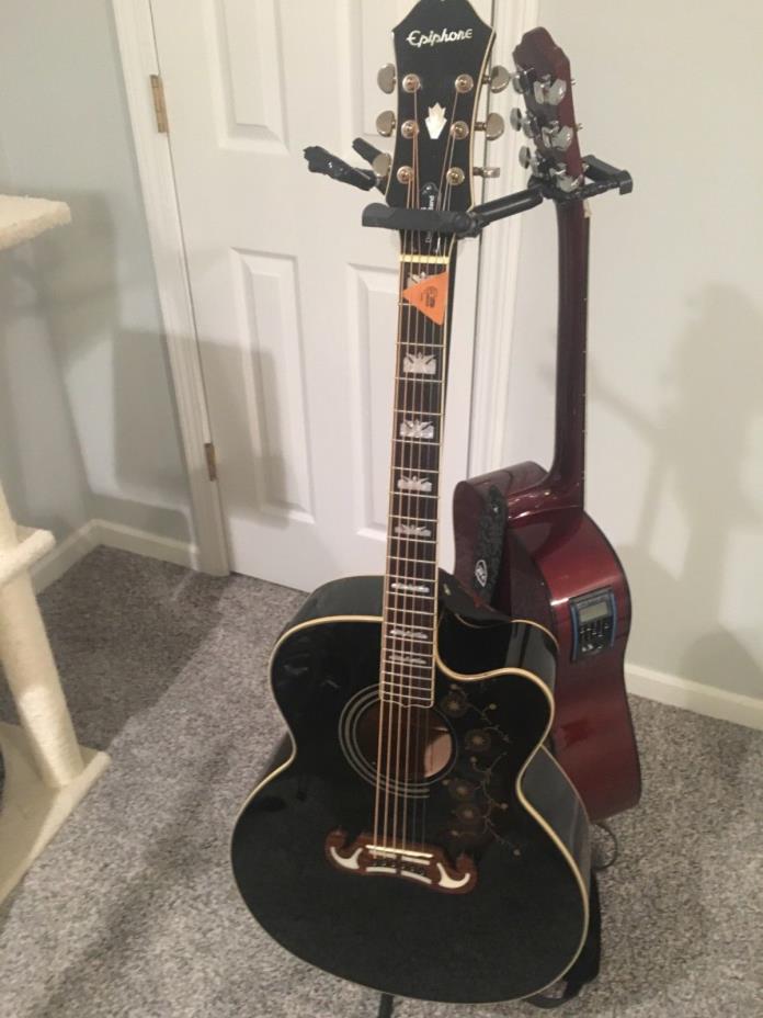 Epiphone EJ200CE Jumbo Cutaway Acoustic Electric Guitar Black