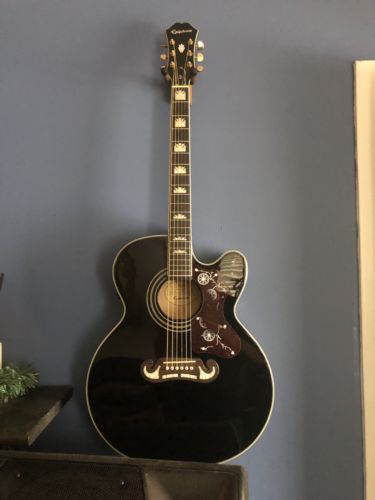 Epiphone EJ200CE Jumbo Cutaway Acoustic Electric Guitar Black