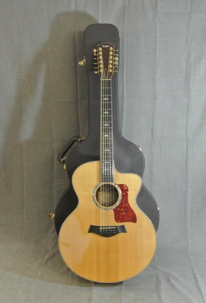 TAYLOR 855ce 12-STRING CUTAWAY ACOUSTIC/ELECTRIC GUITAR~2010~W/ CASE (8041-1) 4C