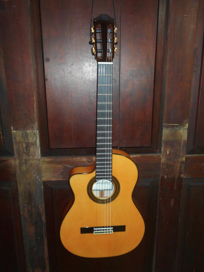 Cordoba 55FCE Lefty Left Hand Acoustic-Electric Flamenco Guitar Honey w/Humicase