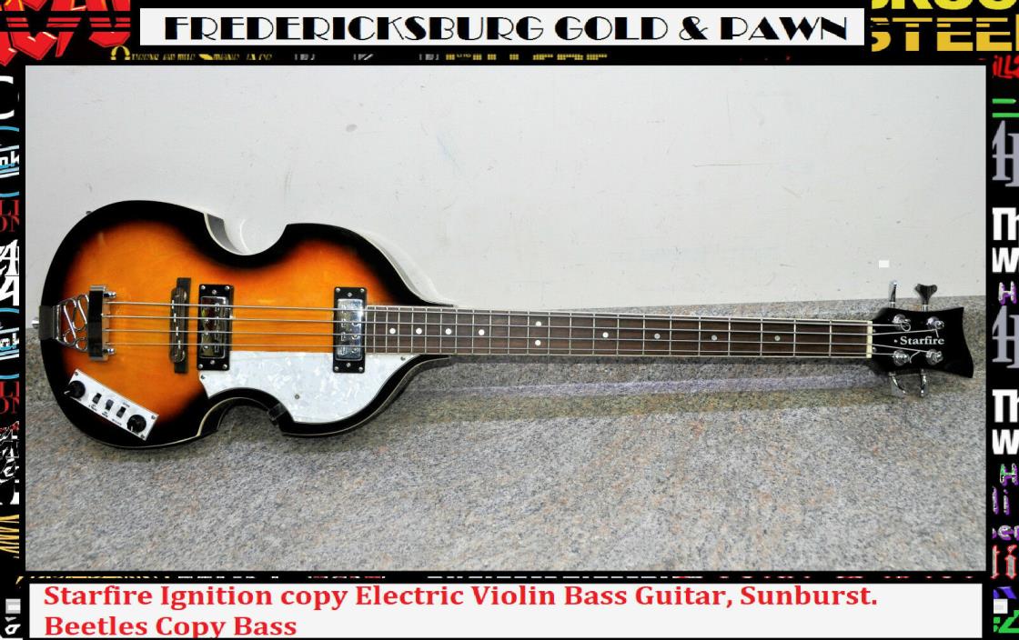 Starfire Ignition copy Electric Violin Bass Guitar, Sunburst. Beetles Copy Bass