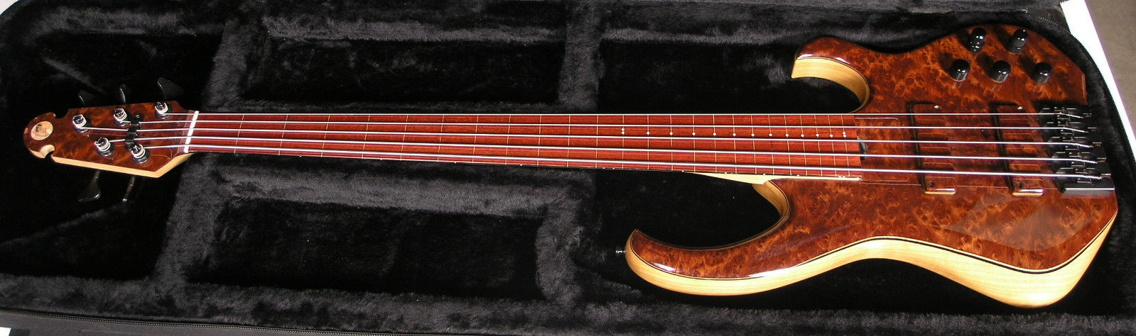 Skjold Exotic Series 5 String Offset Fretless Bass 2004 Fresh SetUP Done by Pete