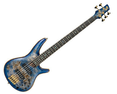 Ibanez SR Premium 5 String Bass - Cerulean Blue Burst - Used