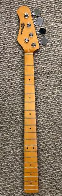 20 Fret Left-Handed Bass Neck, Maple Fingerboard, Diecast Tuners & String Tree