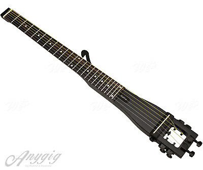 Anygig AGS Full Length Left Handed Traveler Protable Guitar 6 String Black Color
