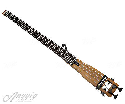 Anygig AGB Full Scale Length Left Hand 4 String Bass Guitar Portable Black Brown
