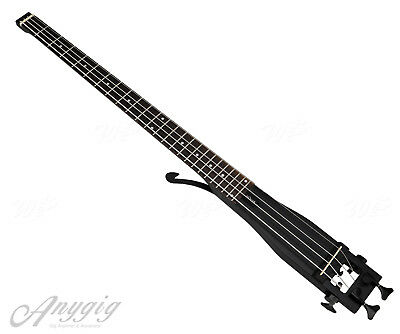Anygig Full Scale Length Left Hand Traveller Bass Guitar Portable Matte Black US
