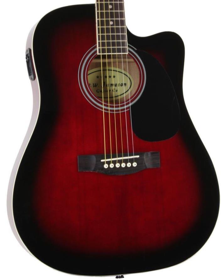 Jameson Guitars Full Size Thinline Acoustic Electric Guitar with Free Gig Bag!