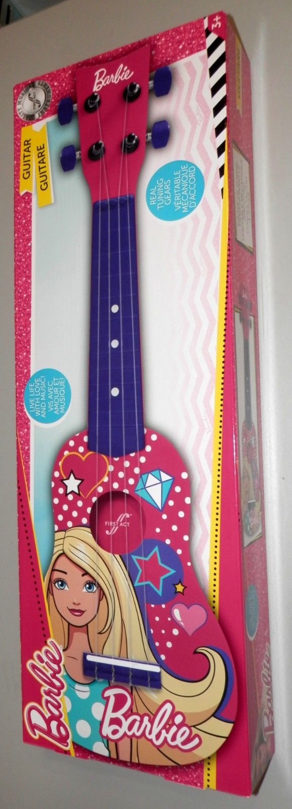 Pink Barbie Ukulele Mini Guitar toddler great girls gift toy nylon strings