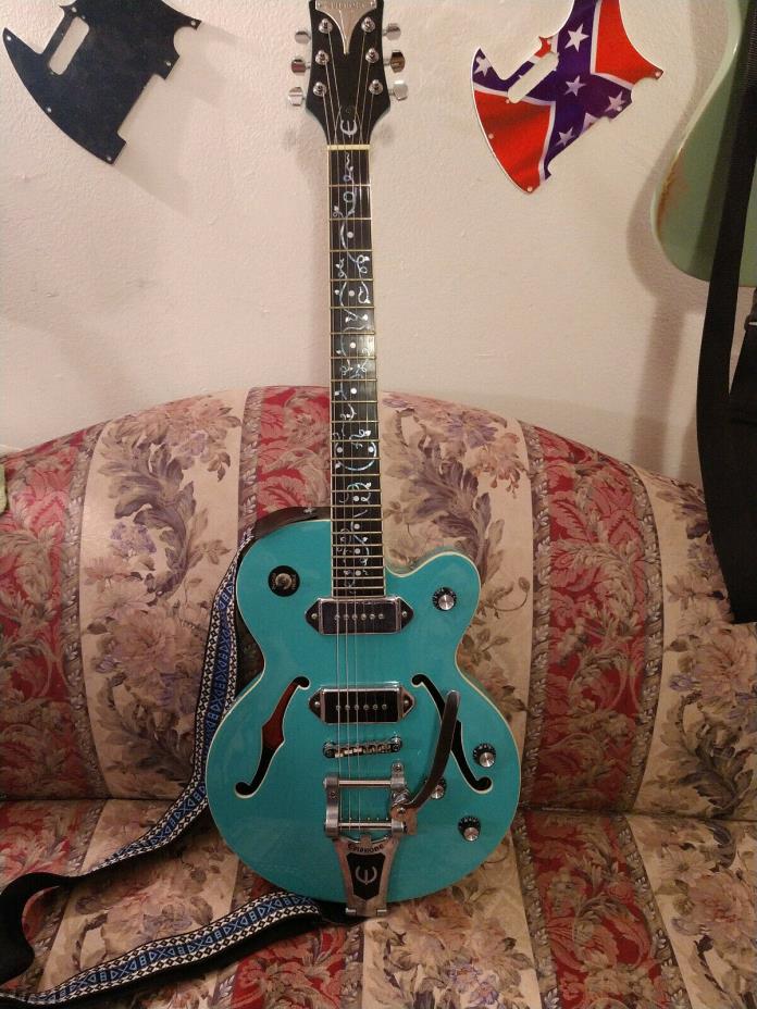 Epiphone Wildcat  Semi hollow Teal Guitar with BIGSBY
