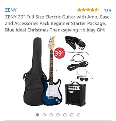 Guitars Full Size With Amp. Great For Beginners. Six String Electric.