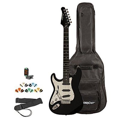 Sawtooth ST-ES-LH-BKC-KIT-2 Left Handed ST Style Electric Guitar in Black with