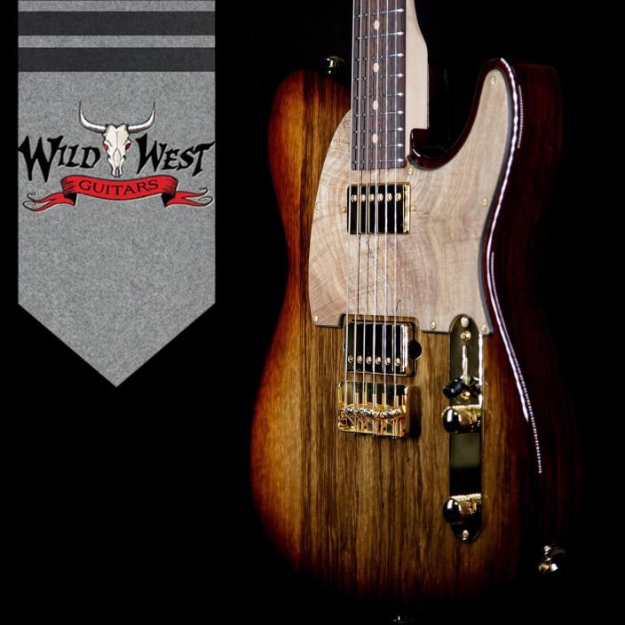 Suhr Custom Classic T HH Black Limba Body Spalt Maple Pickguard Natural Burst