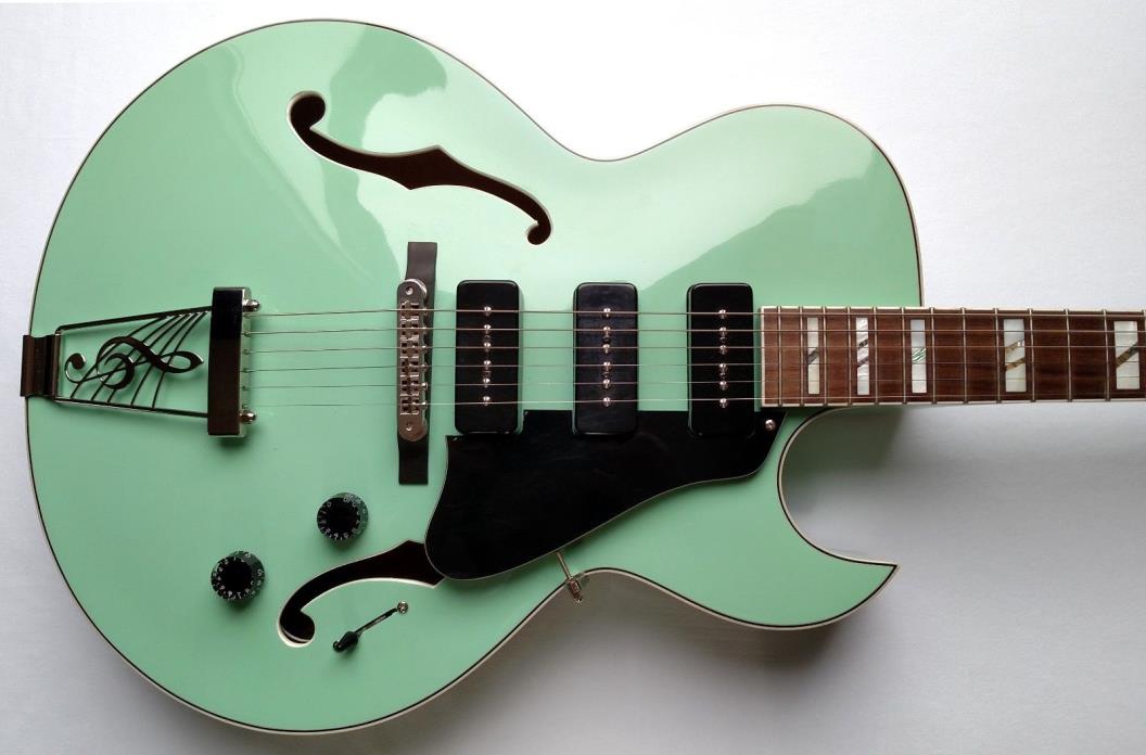 Dean Palomino Archtop W/CASE Electric Guitar Sea Green Hollowbody P-90's