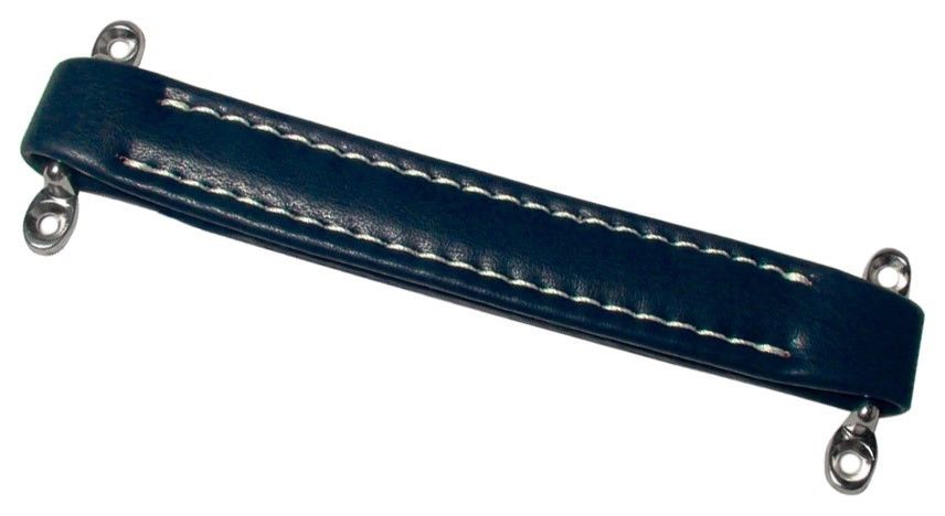 VINTAGE LEATHER AMPLIFIER HANDLE FOR AMPEG AMPS (BLUE W/WHITE STITCHING) *NEW*