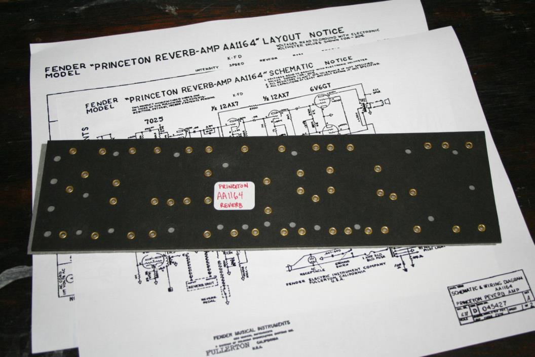 Fender style fiber board circuit board AA1164 princeton reverb amp