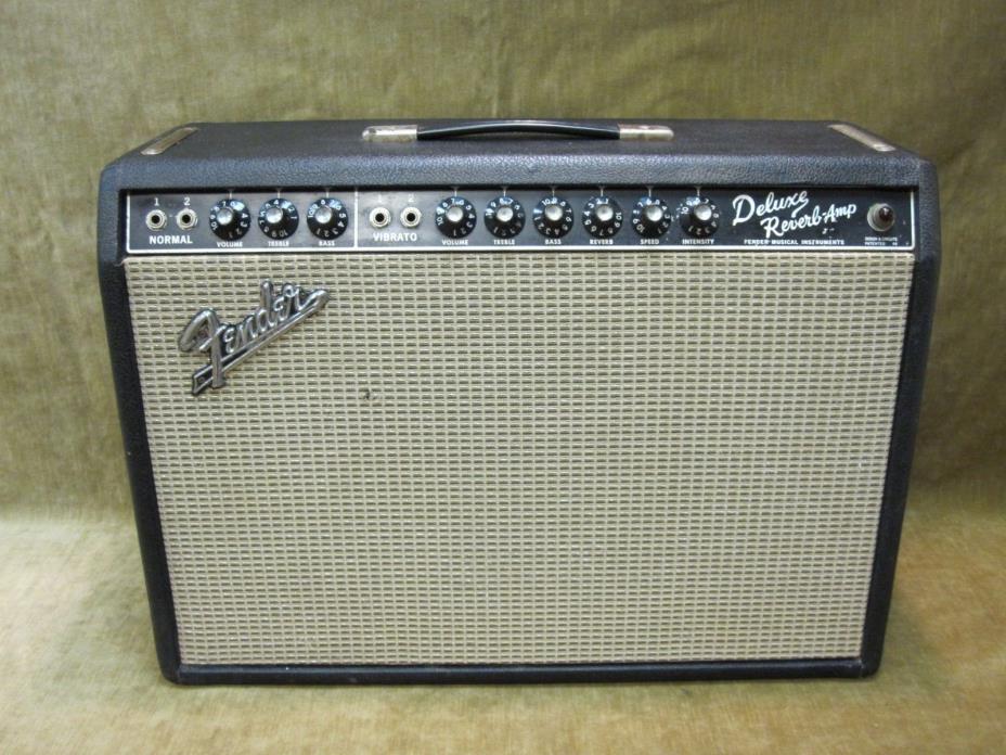 1967 FENDER BLACKFACE DELUXE REVERB EXC NEW CAPS & TUBES FREE US SHIPPING!