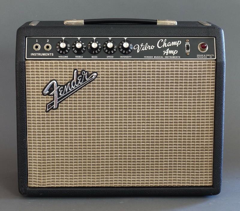 Fender Vibro Champ Amplifier 1966 Vintage Blackface Guitar Amp Nice