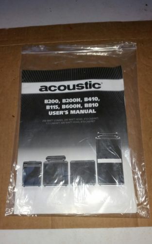 Acoustic B200,B200h,B410,B115,B600h,B810 user manual
