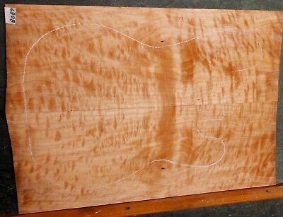 Flame Spalted Curly Maple Wood 8086 Luthier Guitar Top Set 23+x 14x 5/16