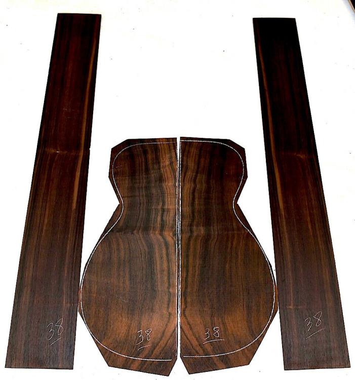 Curly Brazilian Rosewood Old Growth OM Acoustic Guitar Set for Luthier