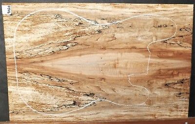 Flame Spalted Maple #9060 Luthier 5A Bass Guitar Top Set  23.75 x 15.25 x .500