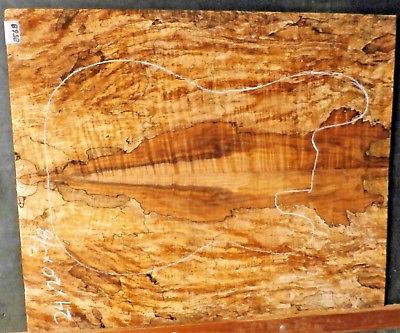 Spalted Curly Maple #8568 Luthier Electric Guitar Top 24 x 20 x .375