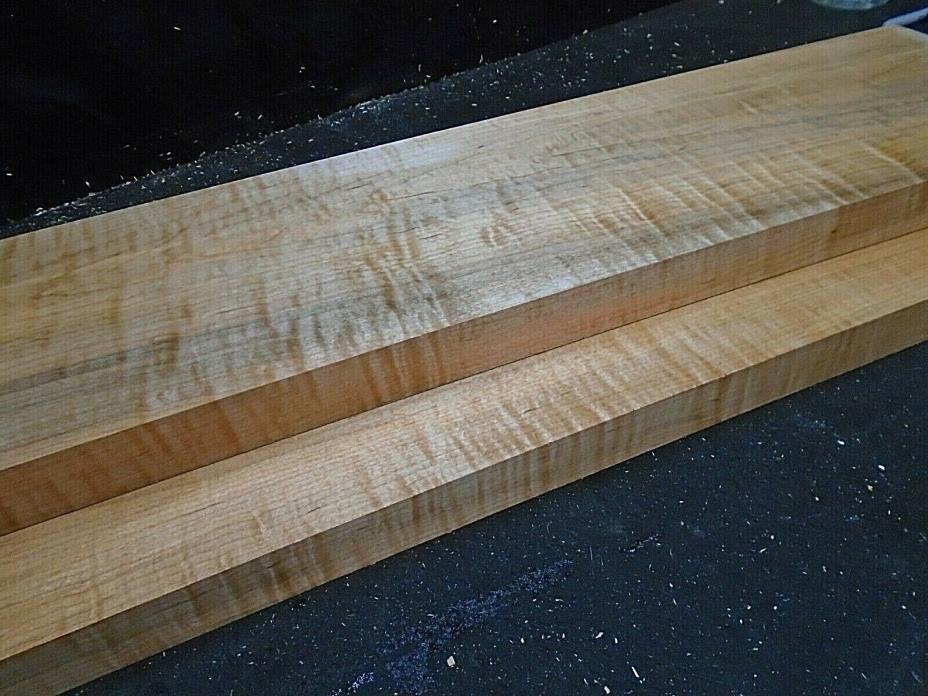 2pc 6/4 CURLY SPALTED TIGER  SILVER MAPLE BILLETS  42