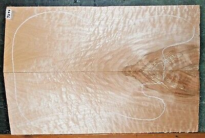 Quilted Curly Maple Solid Guitar Body 7699 Luthier 5A WILD Wood  22 x 14+ x 3/8