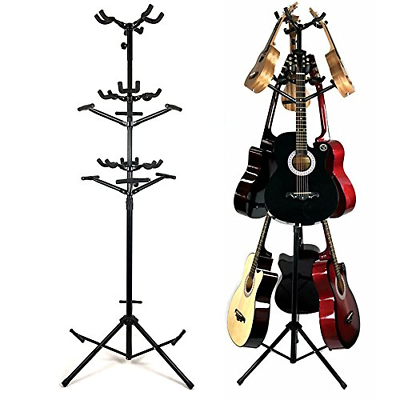 Luvay 9 Multi-Stand for Guitar, Ukulele, Bass, 3-Tier Standing Rack Holder -