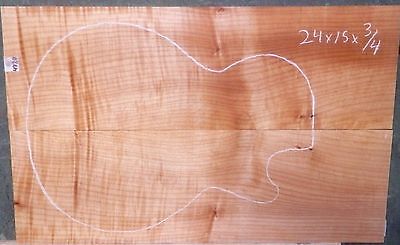 Flame Maple Wood #4720 Luthier Carved Top Guitar Set 24 x 15 x 3/4