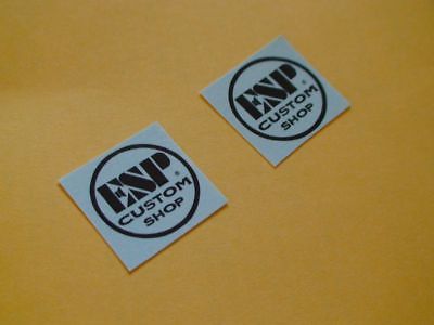2 ESP Custom Shop Black Round Neck Headstock Waterslide Decals