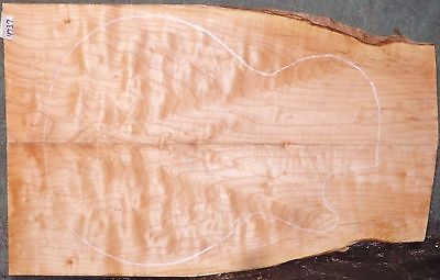 Flame Maple Wood #4737 Luthier Electric Bass Guitar Top set 23 x 14.5 x .500